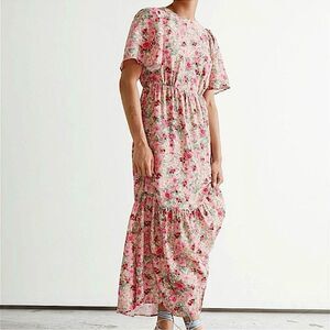 & OTHER STORIES Printed Puff Sleeve Maxi Dress Size 2